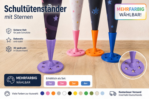School cone stand with stars - school,