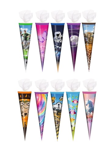 10x schultüte zuckertüte - schultüte, /