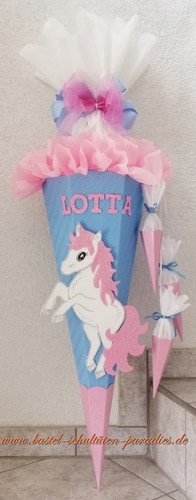 Schultüten bastelset einhorn - schultüten,