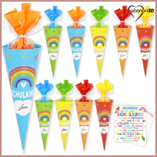 10er set mini schultüten - 10er,